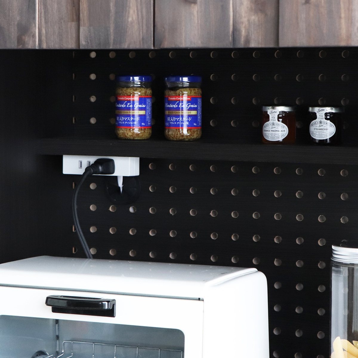 東馬（Tohma） キッチンボード 食器棚 ガラス上台 ダスト下台タイプ