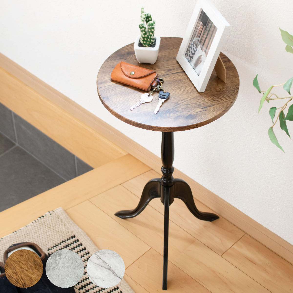 永井興産 サイドテーブル 高さ52.5cm コーディサイドテーブル 大理石風