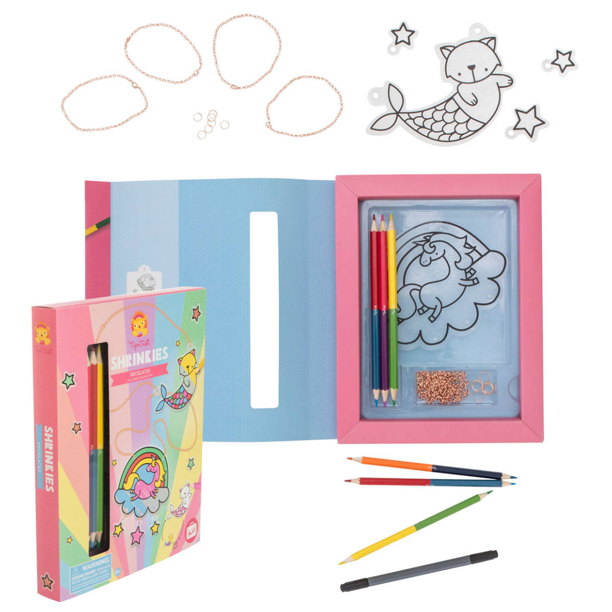 おもちゃ プラ板遊び ネックレス （ プラ板 プラバン 知育玩具 キット 工作 手作り 子供 幼児 キッズ 5歳 女の子 かわいい ）