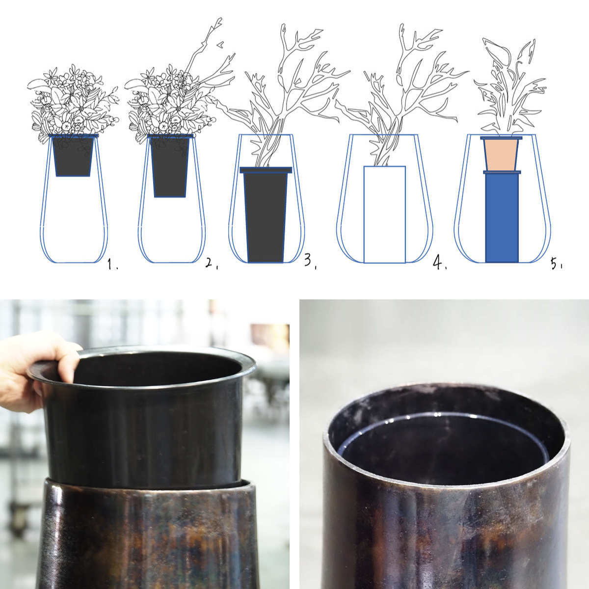 ヘレンド【未使用】アポニーグリーン花器鉢カバーフラワーベース開窯175年周年記念 植木鉢 AM7ベース アルミ 直径27.5×高さ28cm （ プラントポット 植物用