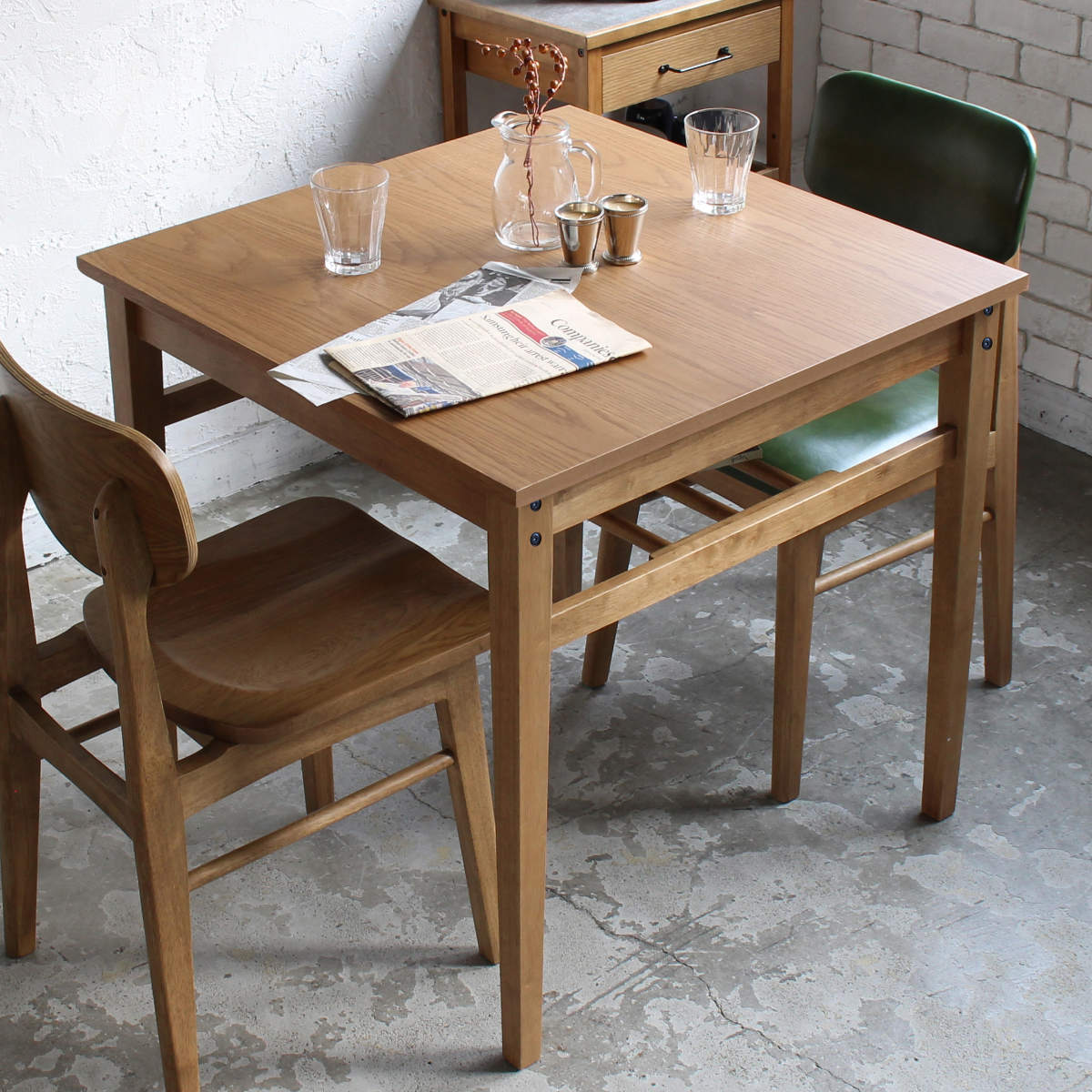 �_�C�j���O�e�[�u�� ��75cm Rasic �ؐ� �����` �i �R���p�N�g �e�[�u�� �_�C�j���O �H�� 2�l�|�� �j