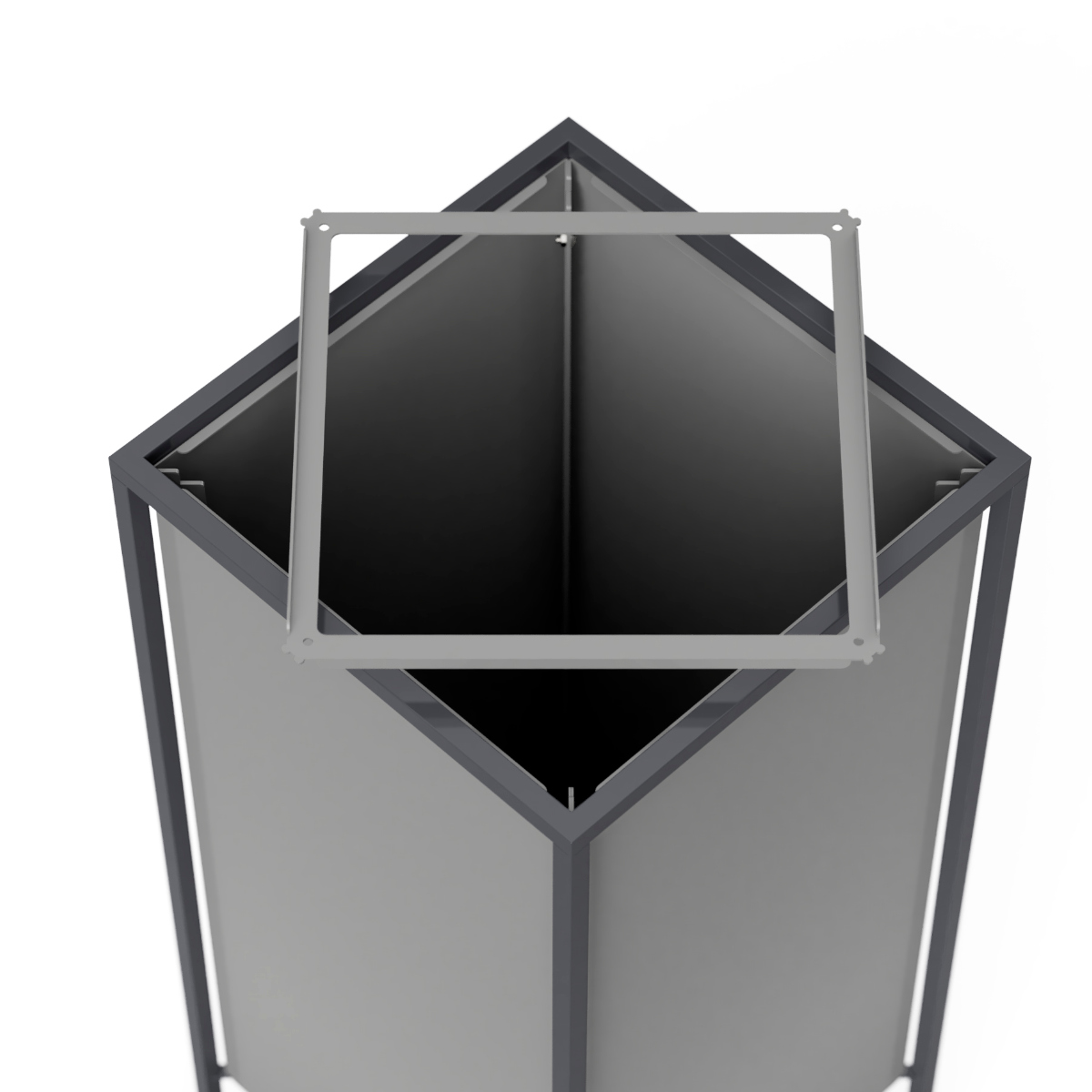 ミヅシマ工業 屋内用ゴミ箱 53L 20cm角穴 業務用ダストボックス 囲