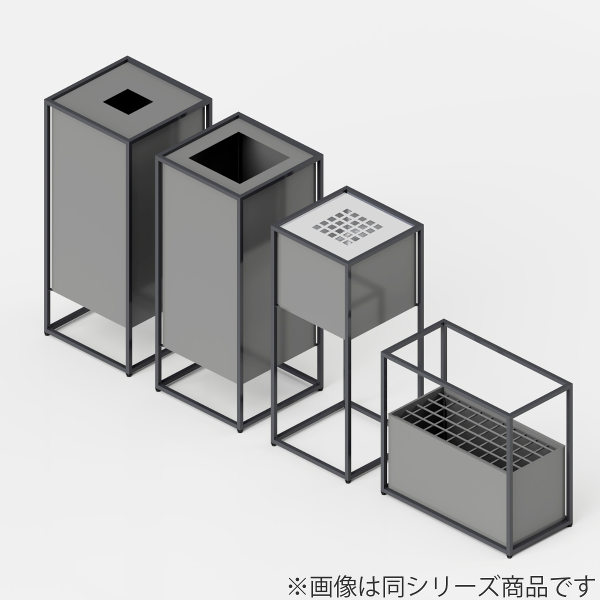 ミヅシマ工業 屋内用ゴミ箱 53L 10cm角穴 業務用ダストボックス 囲