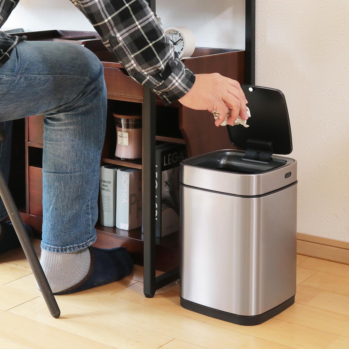 EKO ゴミ箱 6L エコスマートX センサービン （ イーケーオー ごみ箱 6リットル センサー式 自動開閉 ステンレス 小さい 充電式 ふた付き 分別 ） | EKO | 15