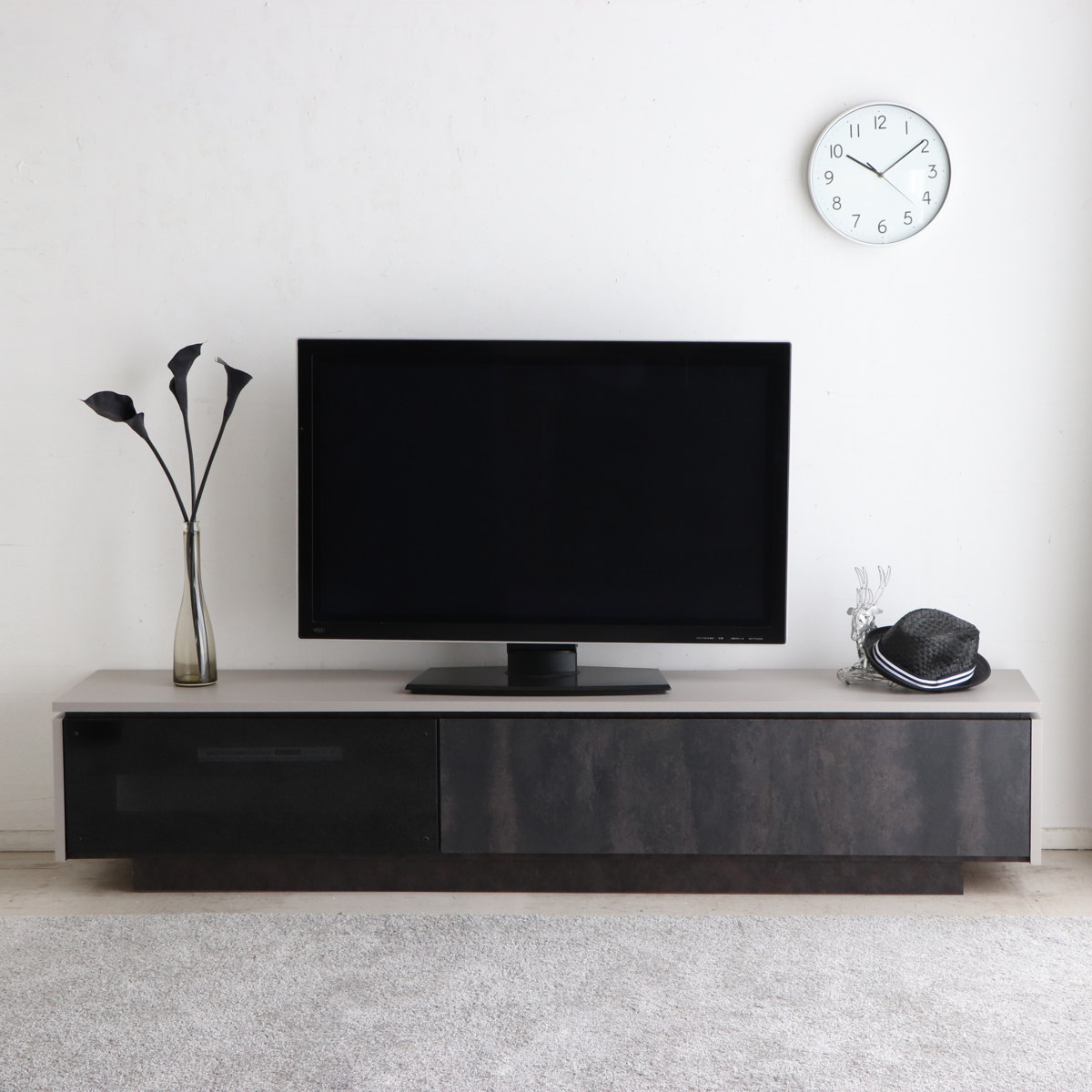 東馬（Tohma） テレビ台 ローボード 石目調 スタイリッシュモダン