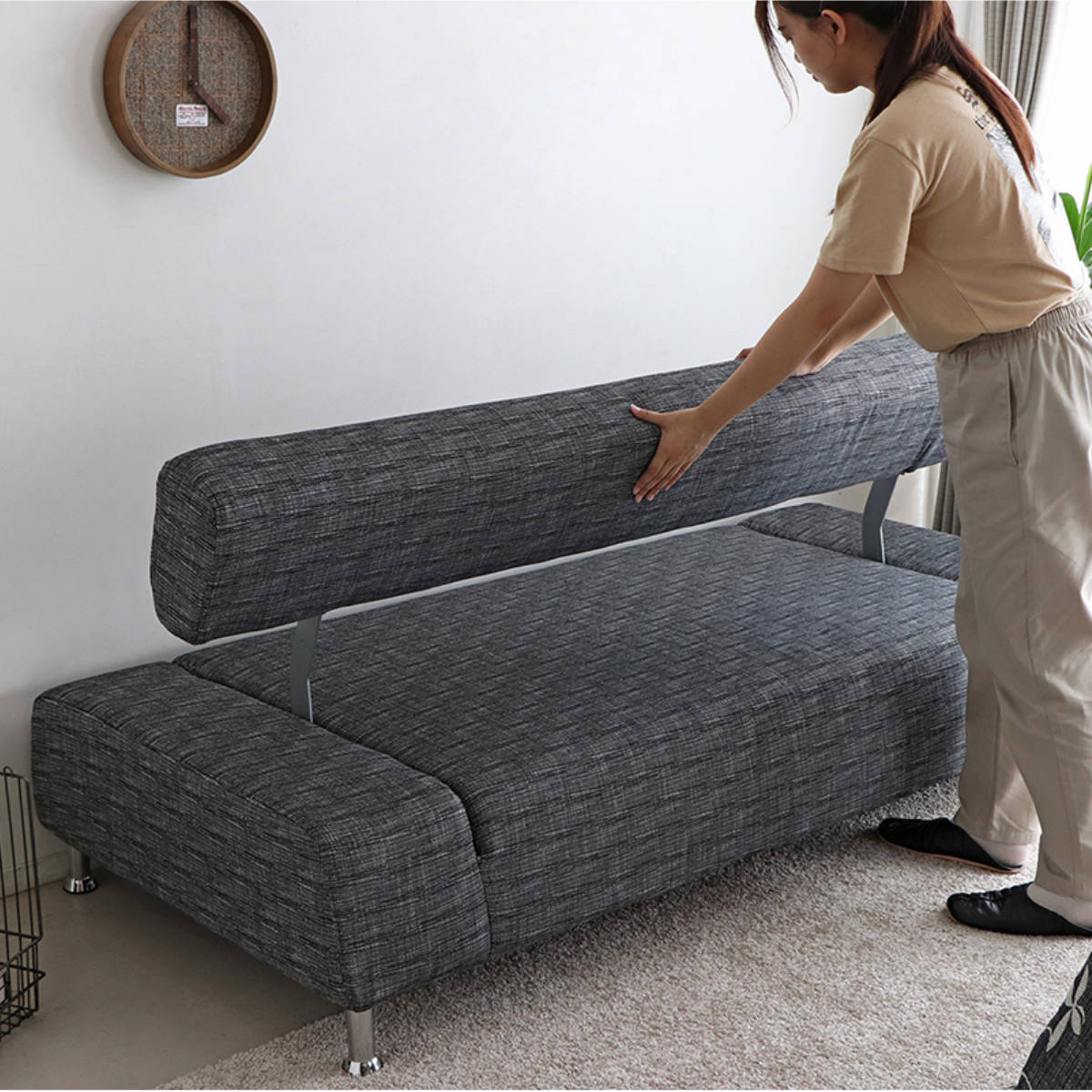 ソファーベッド 幅190cm セミダブル B-188C （ 2人掛け 3人掛け ソファ