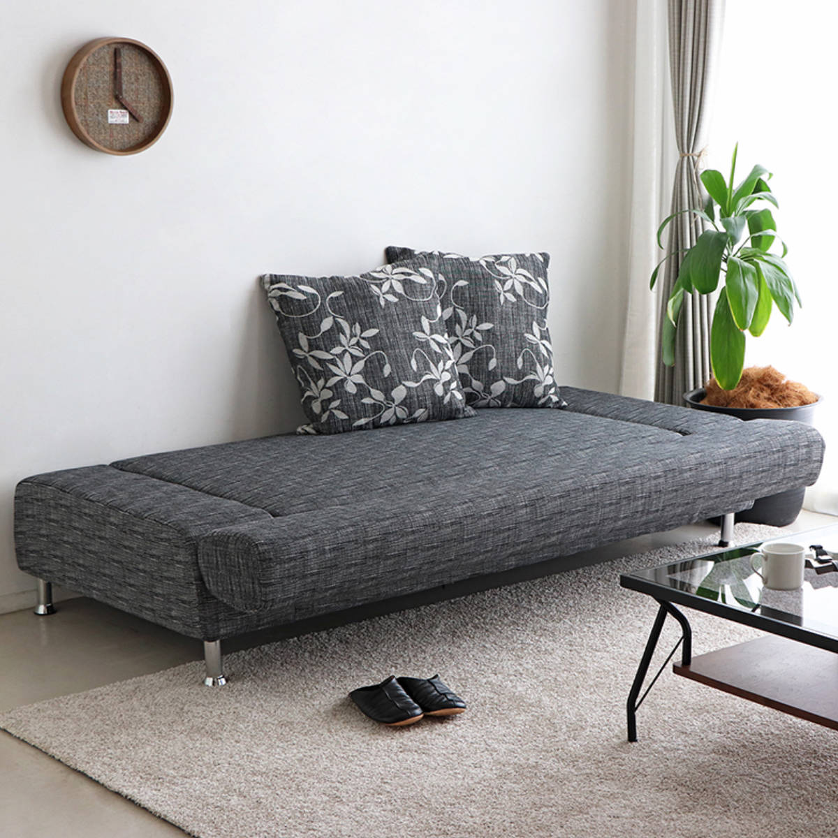 二人掛けソファベッド長190幅100cm(多機能) ソファーベッド 幅190cm セミダブル B-188C （ 2人掛け 3人掛け ソファ