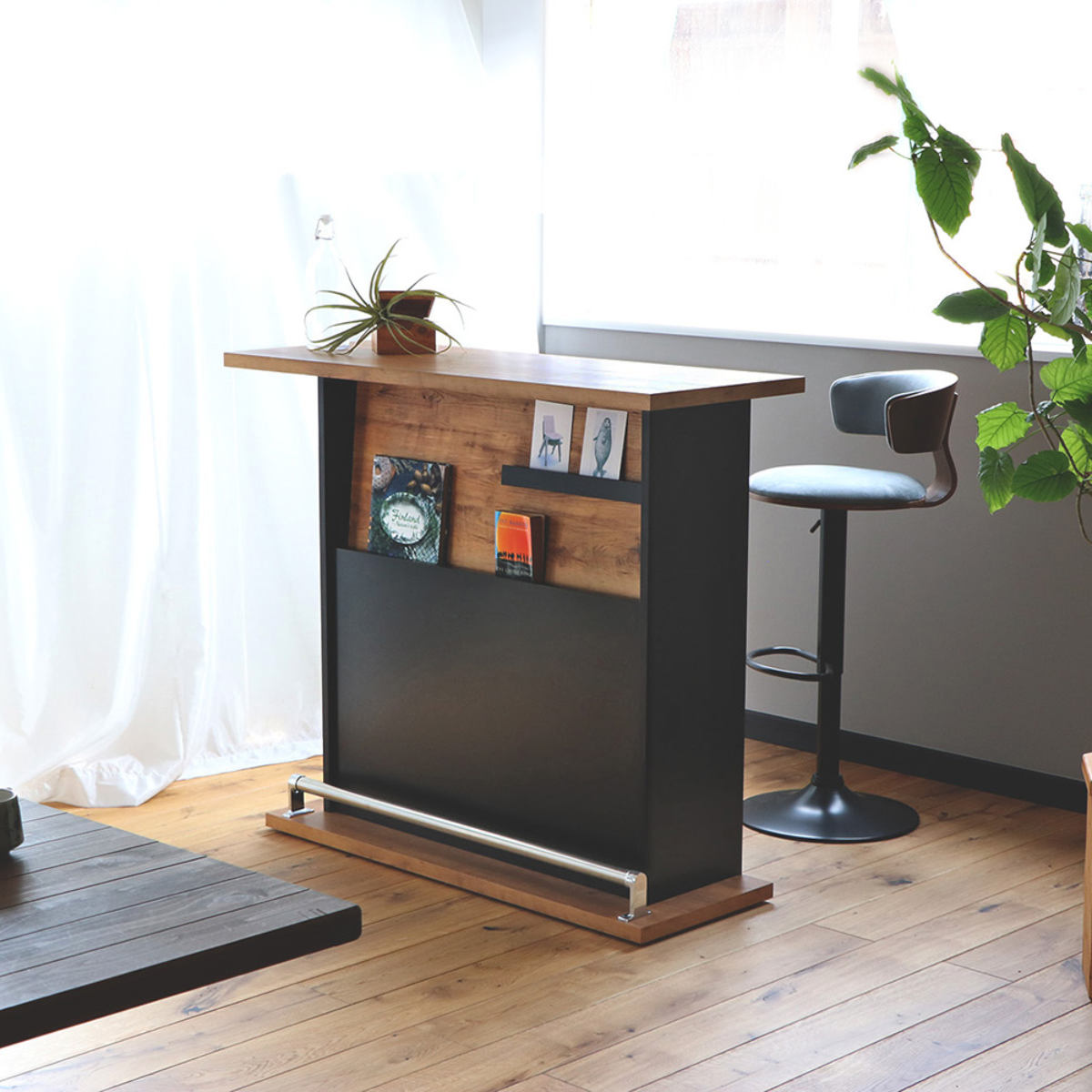 東馬（Tohma） バーカウンター 幅120cm ネイツ 木目調 収納