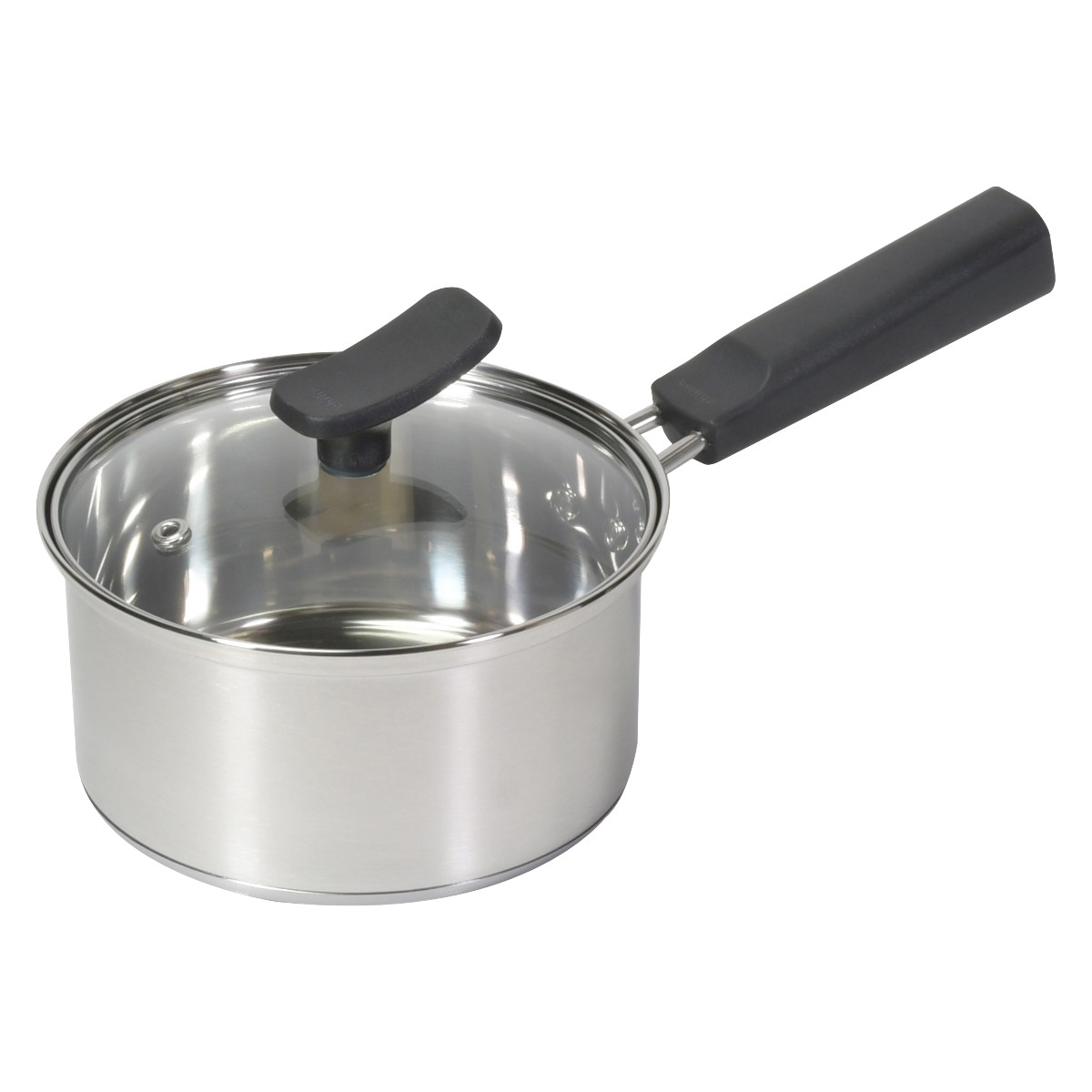 パール金属 片手鍋 14cm IH対応 チーノ ステンレス製 3層底 ガラス蓋