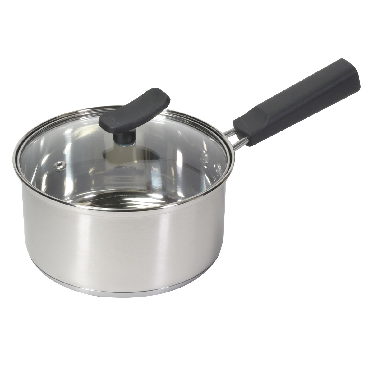 パール金属 片手鍋 16cm IH対応 チーノ ステンレス製 3層底 ガラス蓋