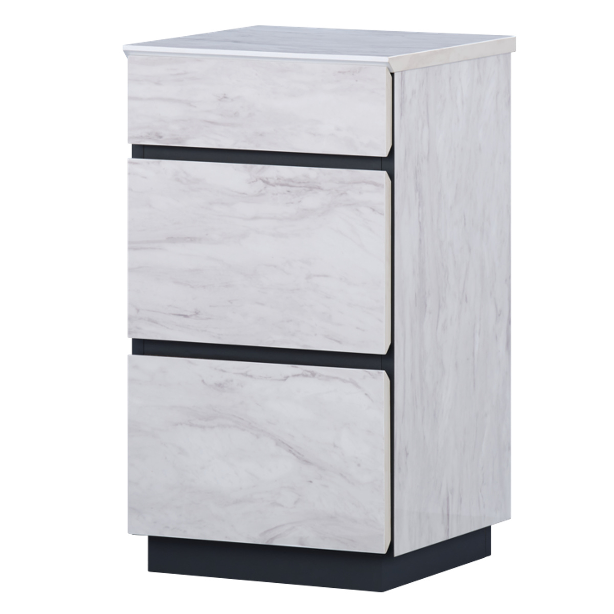 一生紀（ISSEIKI） チェスト 3段 大理石調 スタイリッシュデザイン 幅