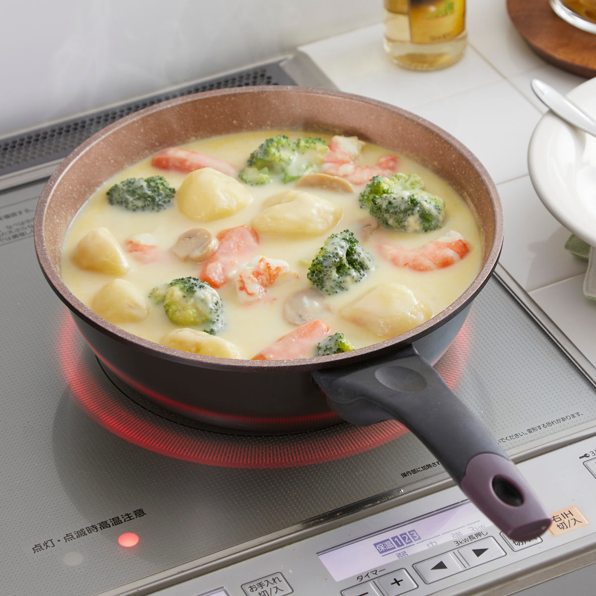 竹原製缶 フライパン 24cm IH対応 深型 ゴールドストーンマーブルLIGHT