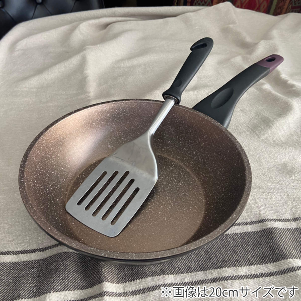 竹原製缶 フライパン 24cm IH対応 深型 ゴールドストーンマーブルLIGHT