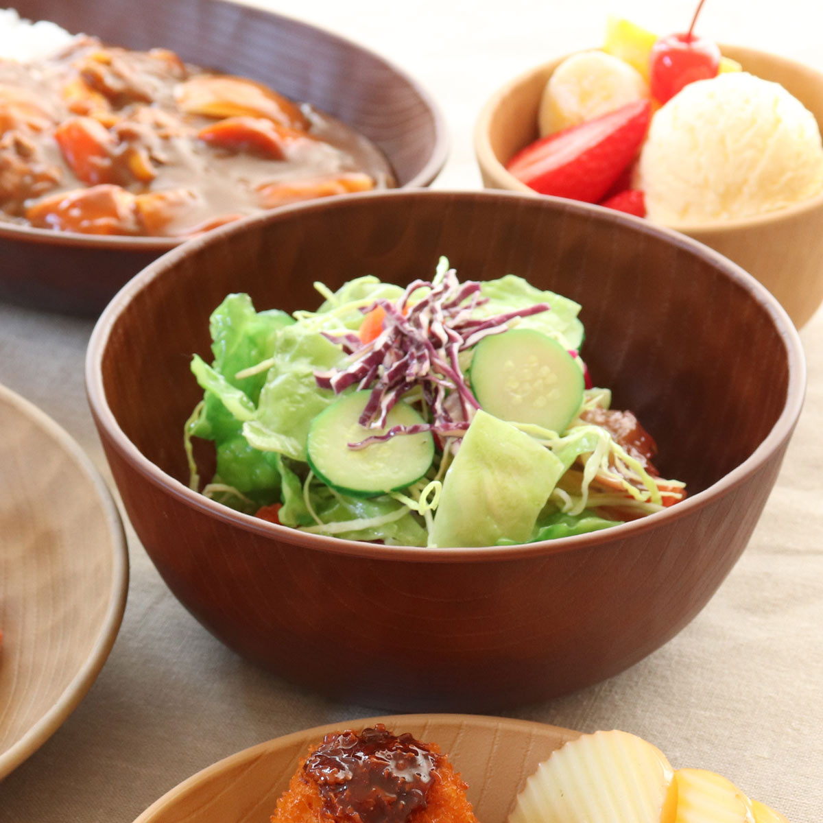 宮本産業 ボウル L 17cm WOODY CRAFT （ 食洗器対応 電子レンジ対応 椀