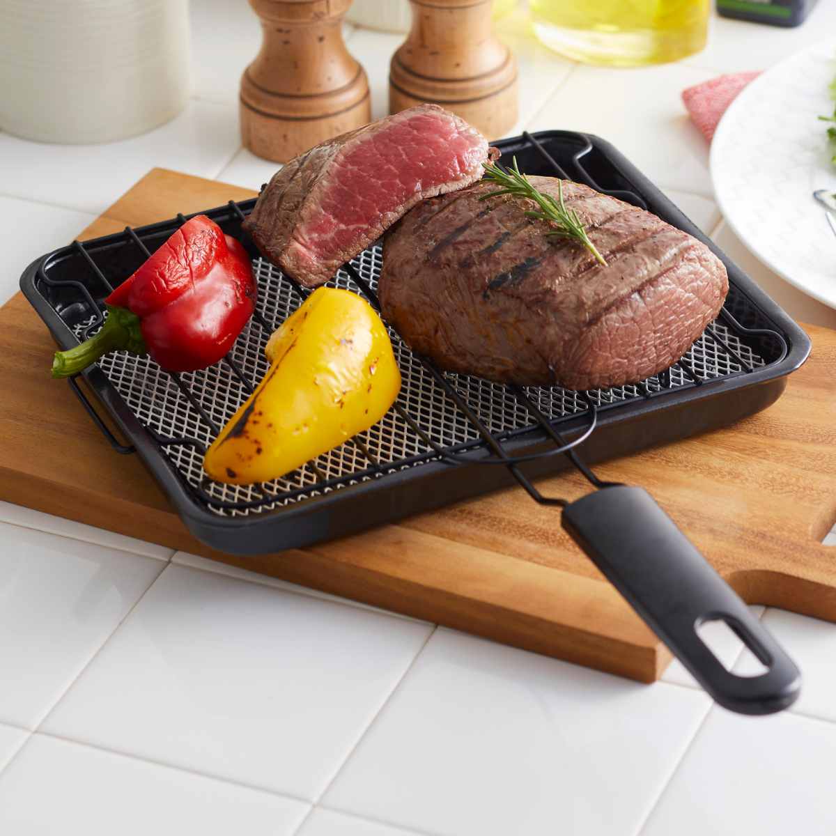 竹原製缶 魚焼き網 ガス火専用 セラグリル ストレートM （ 直火 魚焼き