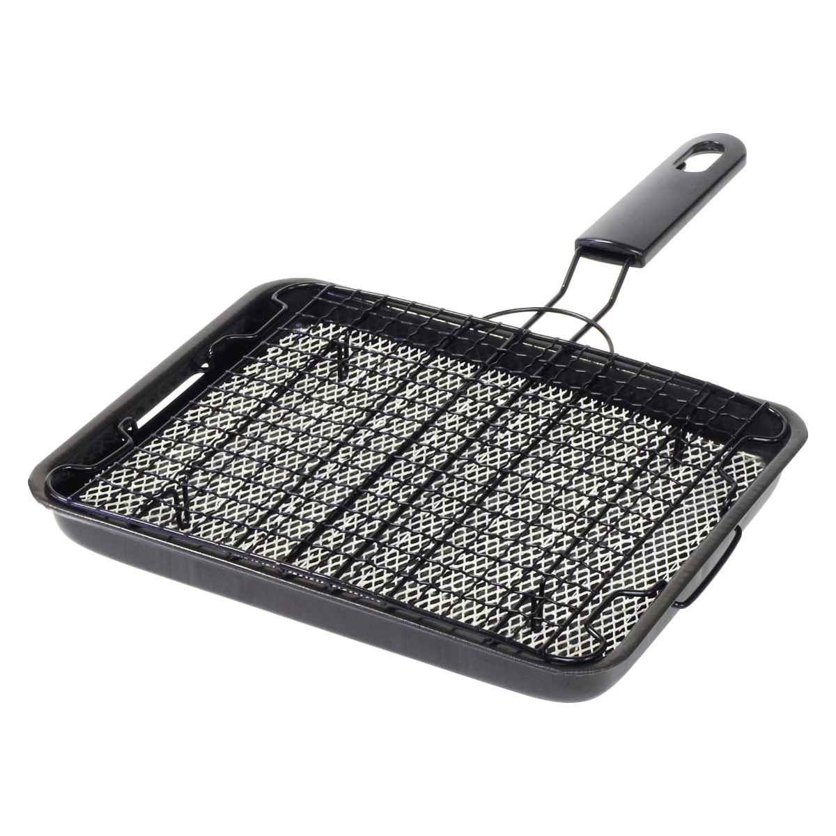 竹原製缶 魚焼き網 ガス火専用 セラグリル クロスM （ 直火 魚焼きアミ