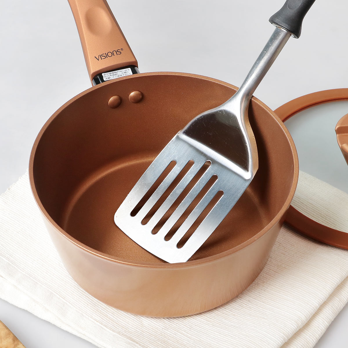 パール金属 片手鍋 18cm IH対応 VISIONS GOLD Coating ソースパン