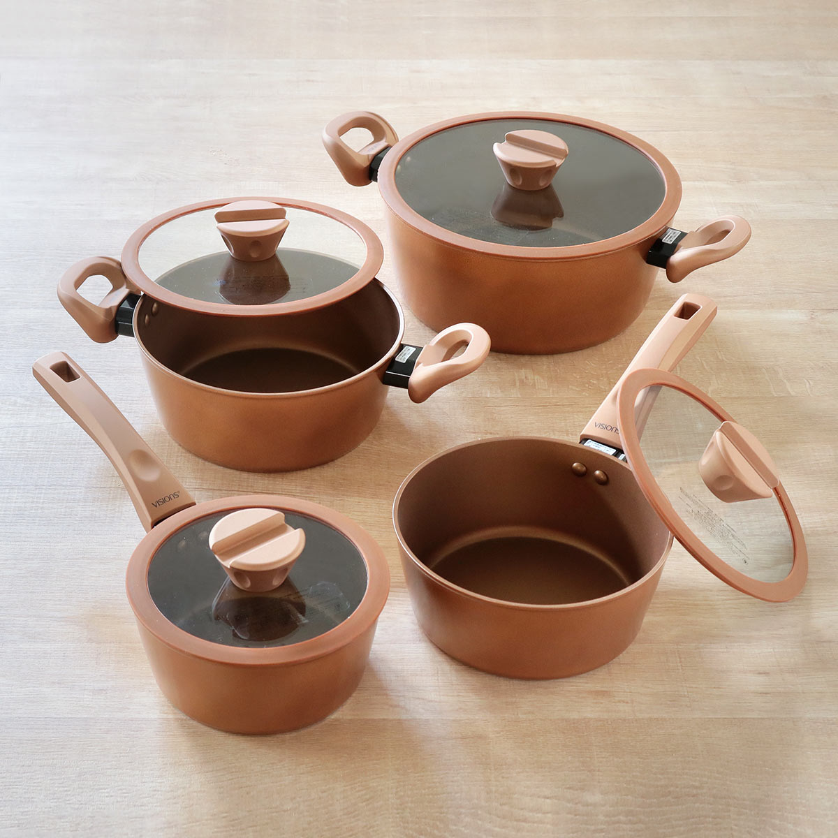 パール金属 両手鍋 24cm IH対応 VISIONS GOLD Coating シチューポット