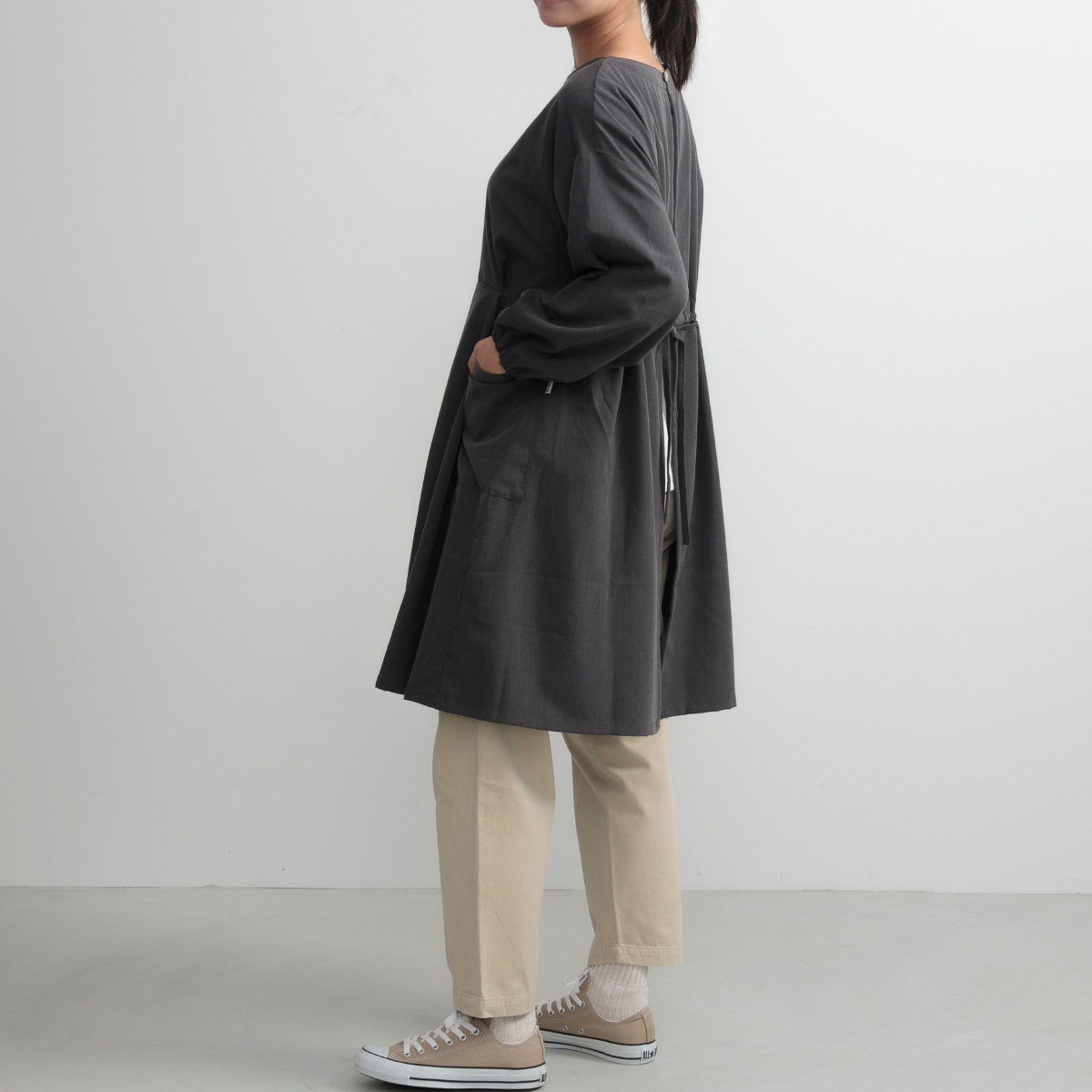 エプロン 無地 イージーケアのミドル丈割烹着 COCOWALK （ ココ