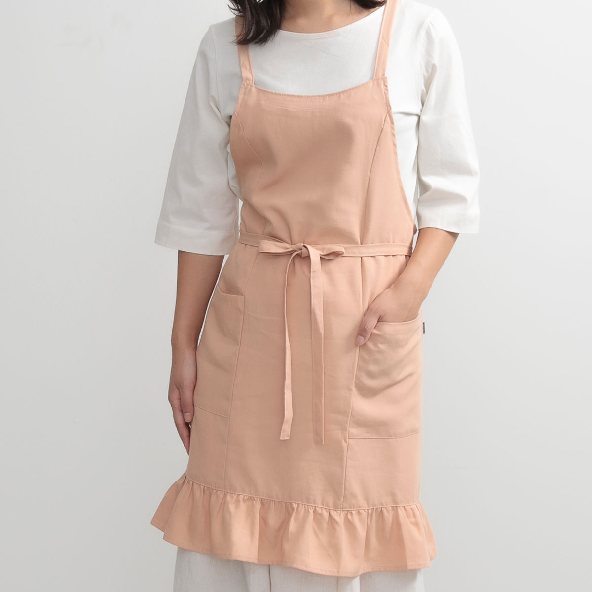 エプロン スソフリルラップエプロン COCOWALK （ 日本製 ポケット付き