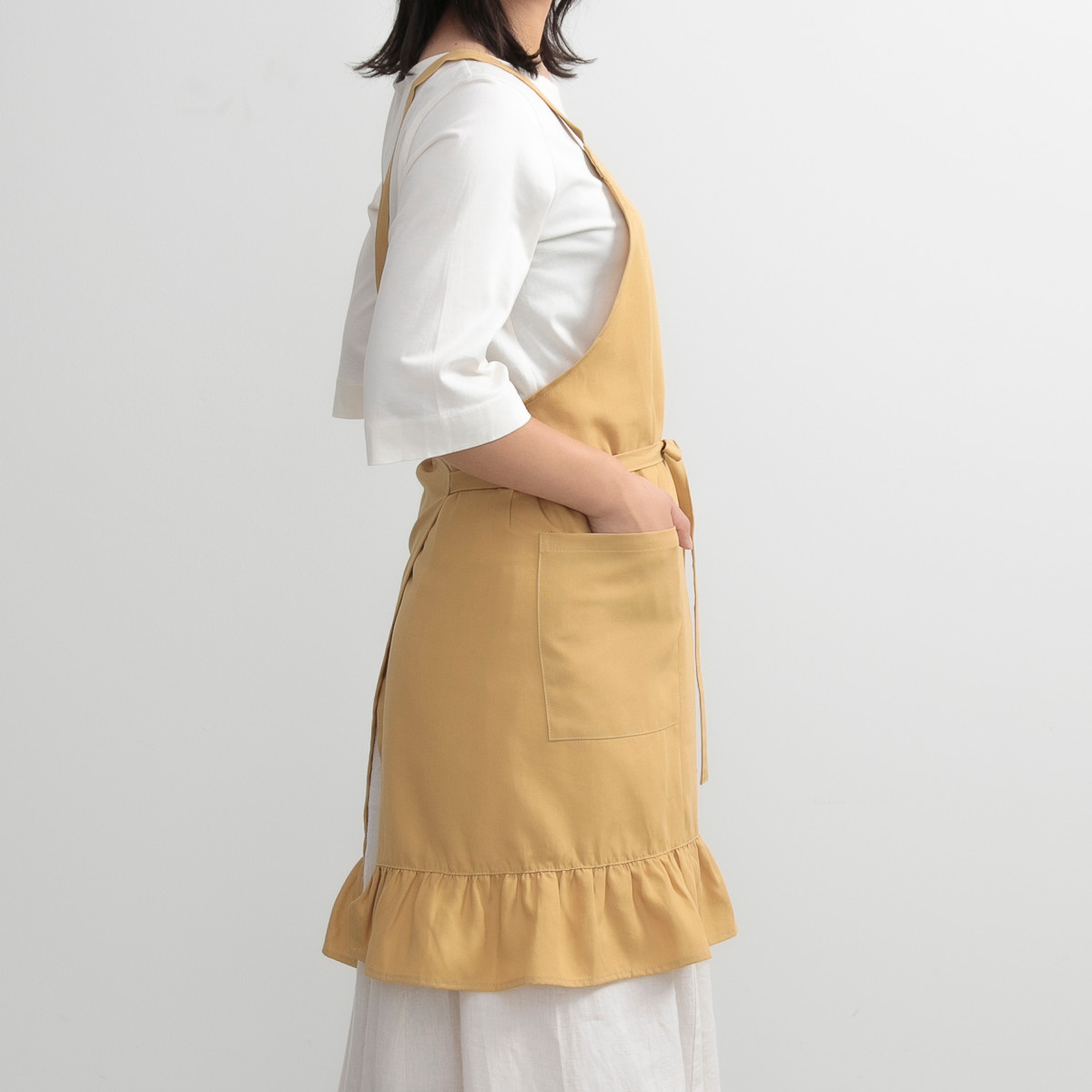 エプロン スソフリルラップエプロン COCOWALK （ 日本製 ポケット付き