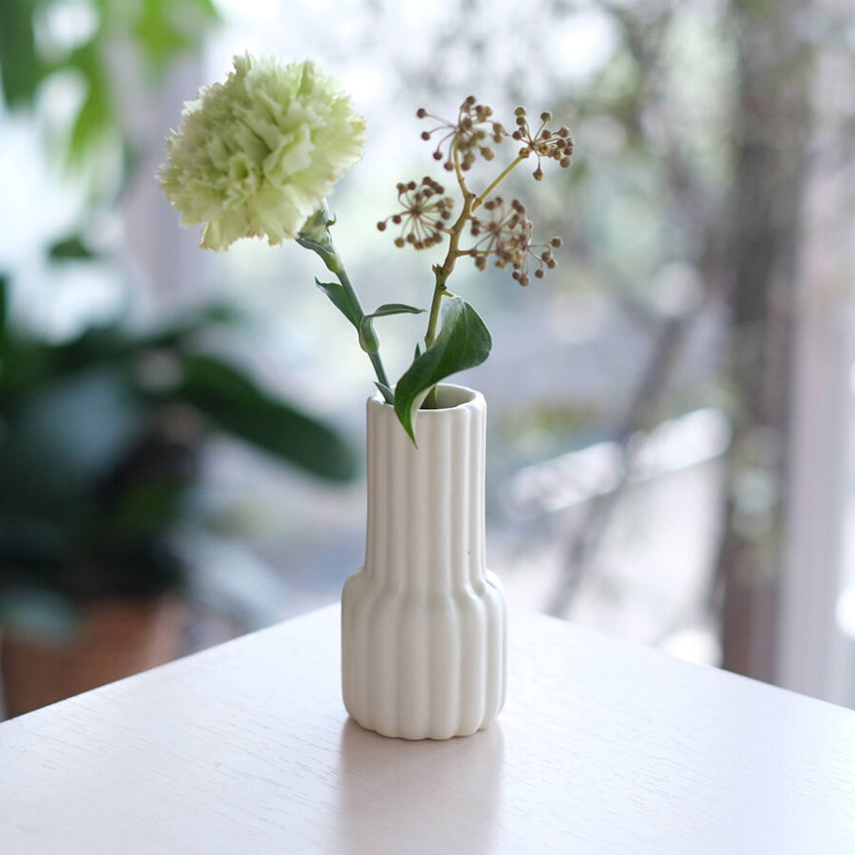 花瓶 ミニメロウベース 陶器 直径5×高さ10cm （ 一輪挿し 花びん