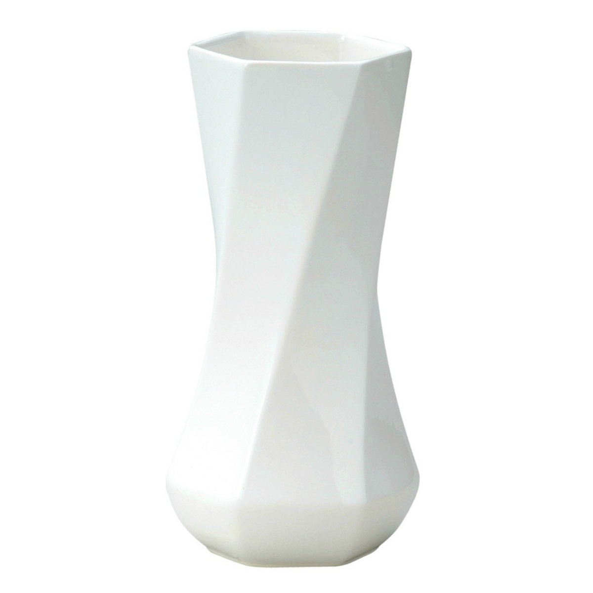 花瓶 モノトーンフラワーベース 陶器 幅9×奥行9×高さ18cm （ フラワー