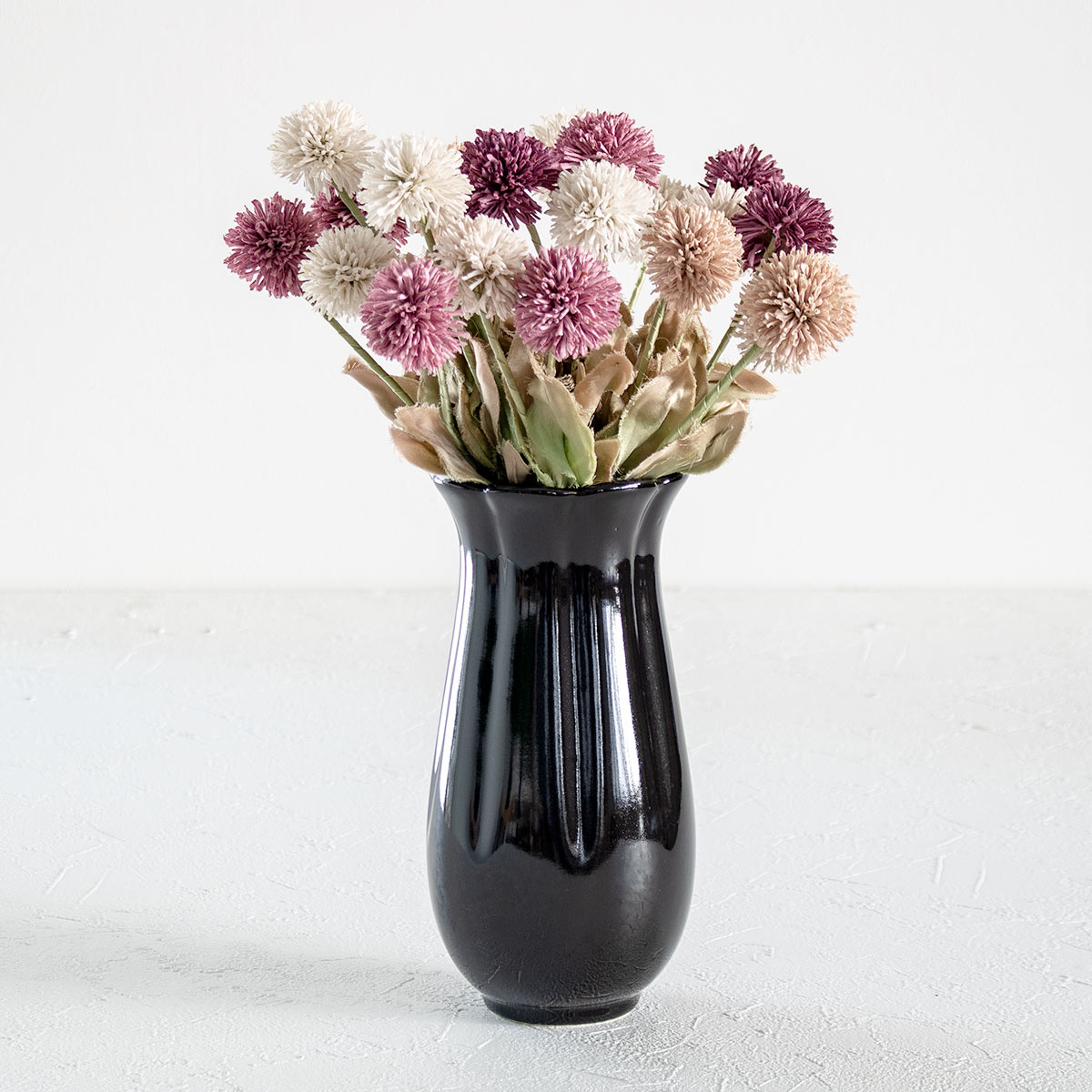 花瓶 モノトーンフラワーベース 陶器 直径7×高さ14cm （ フラワー