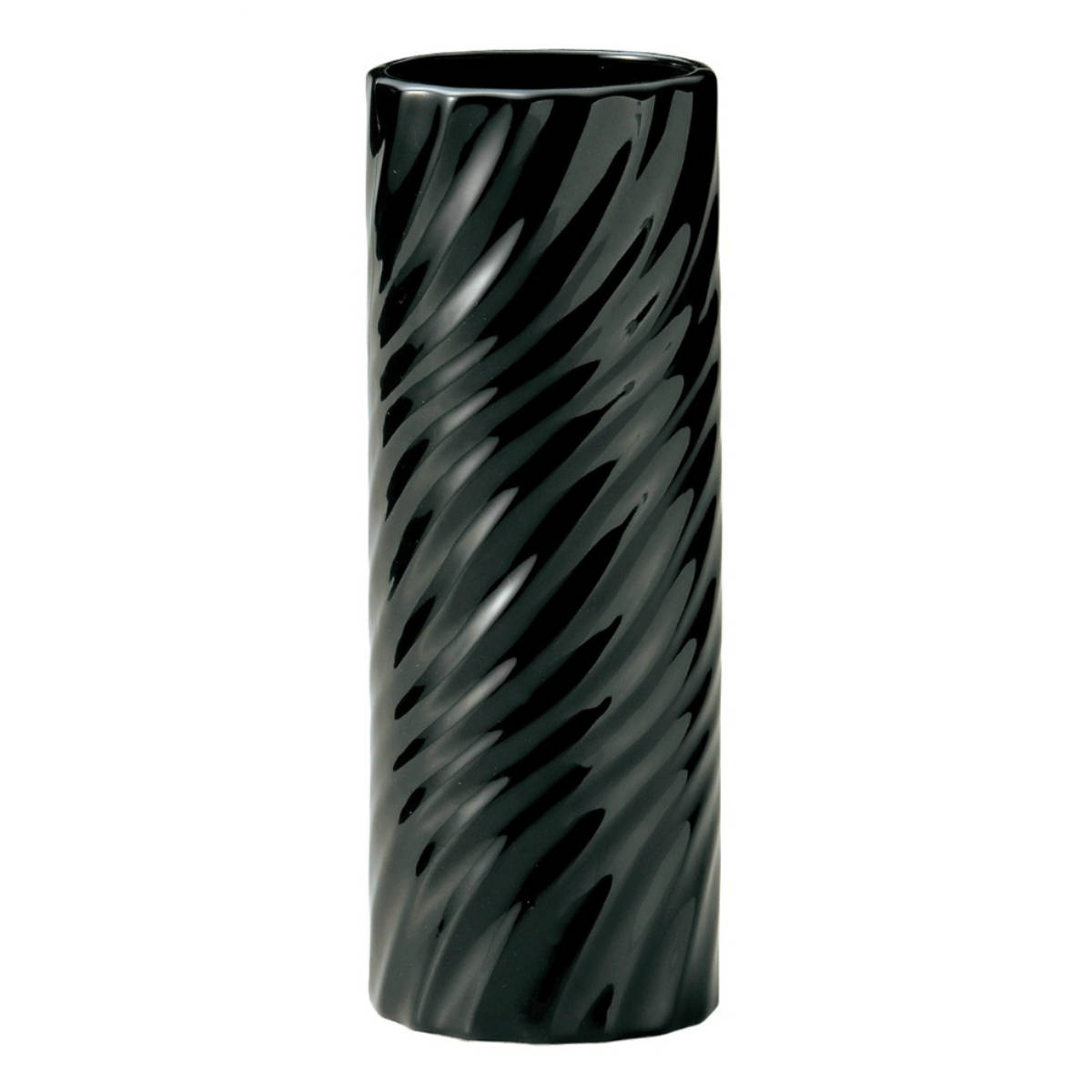 花瓶 モノトーンフラワーベース 陶器 直径7×高さ20cm （ フラワー