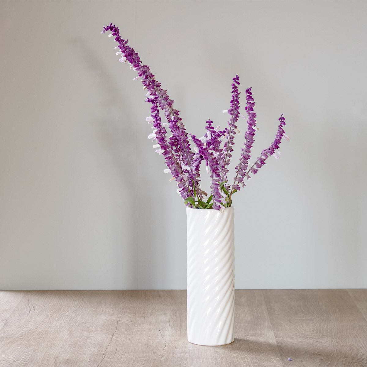 花瓶 モノトーンフラワーベース 陶器 直径6×高さ16cm （ フラワー