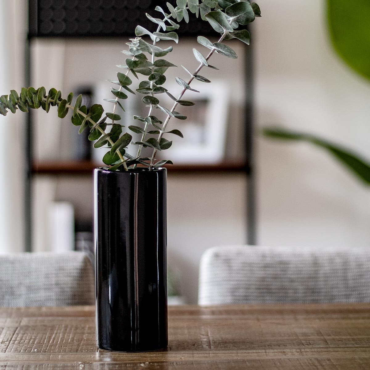 花瓶 モノトーンフラワーベース 陶器 直径9×高さ24cm （ フラワー