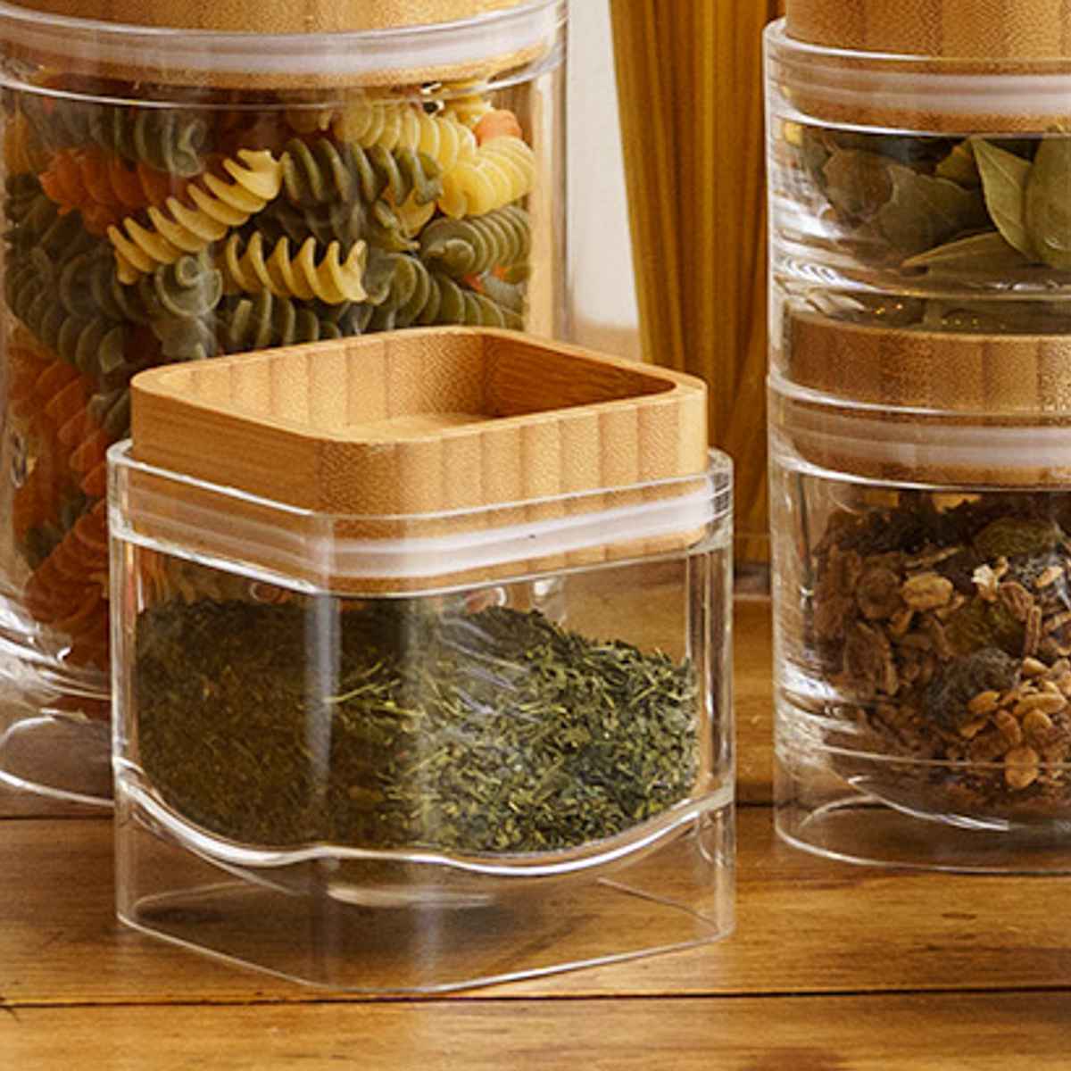 biite 保存容器 300ml 重なるキャニスター バンブー スクエア