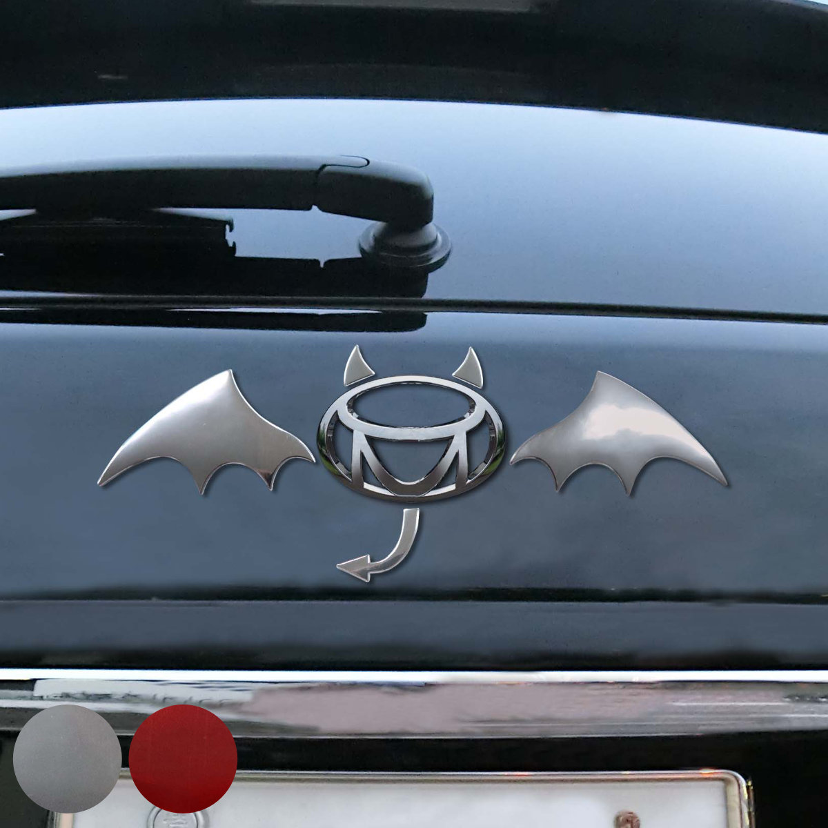 ステッカー エンブレムステッカー デビルウイング （ シール 立体 悪魔 