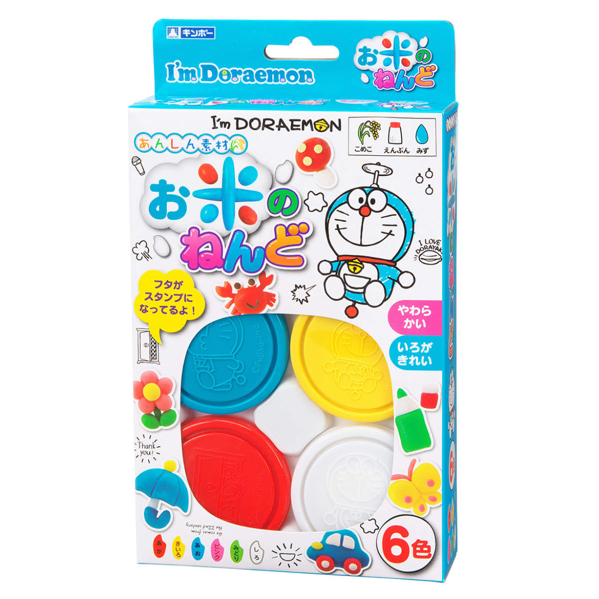 ねんど アイムドラえもん ドラえもん おこめのねんど 6色 （ 粘土 お米のねんど セット おもちゃ 安心 安全 子供 キッズ 幼児 3歳 キャラクター ）