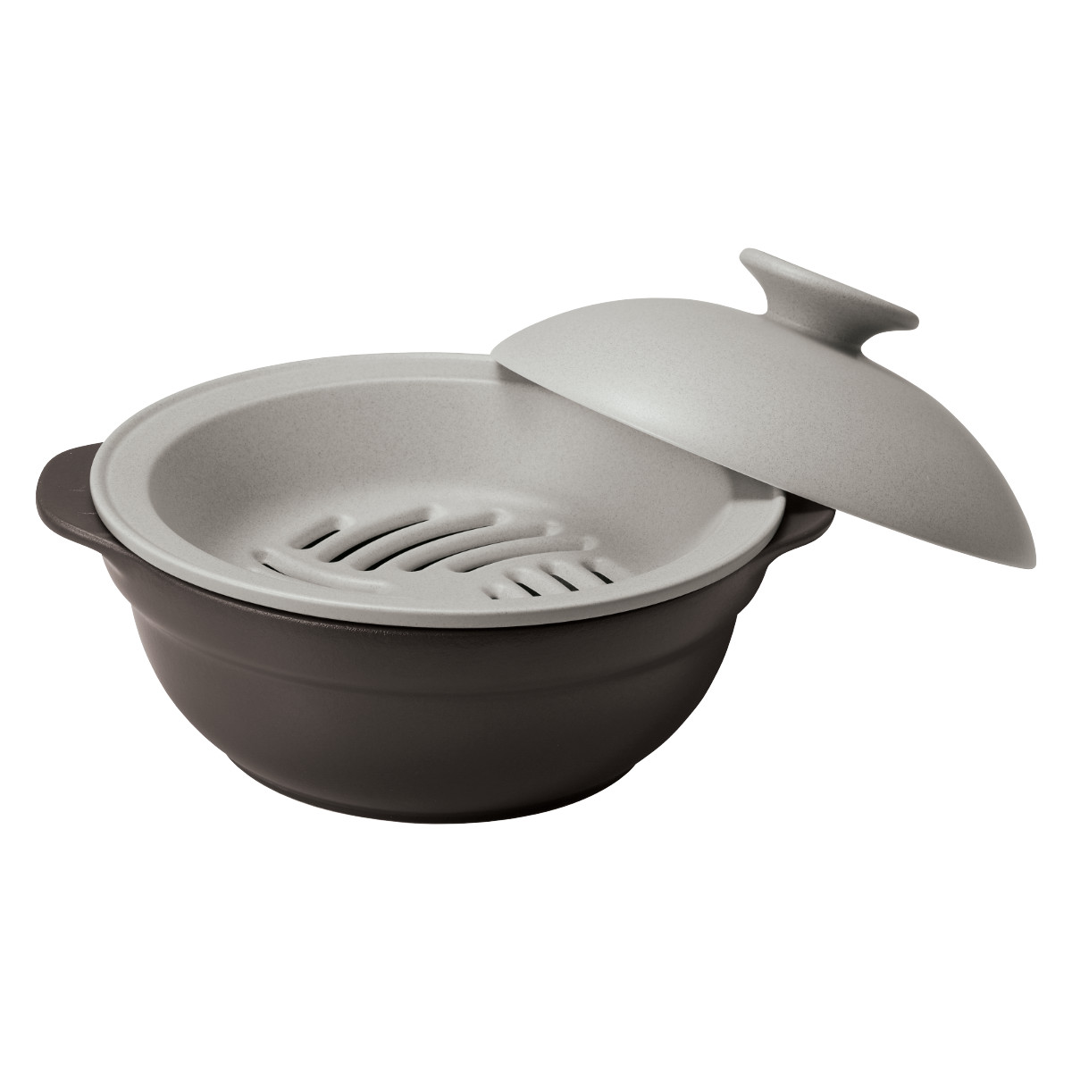 M.STYLE（エムスタイル） 土鍋 8号 IH対応 Karl 軽量土鍋 蒸し皿付き