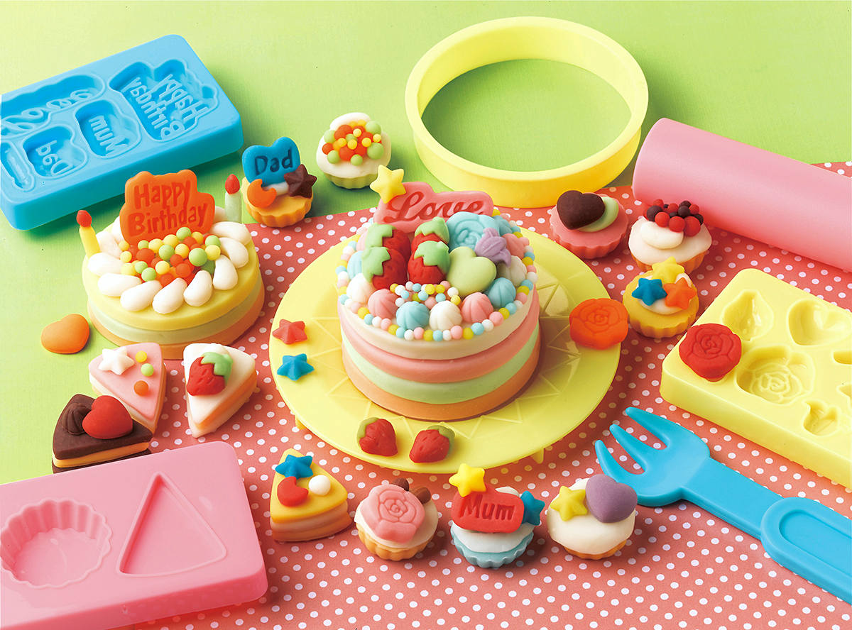 口コミ サイト 商品 ケーキ屋さんセット ねんど 4色入 こむぎ 粘土 （ おもちゃ その他