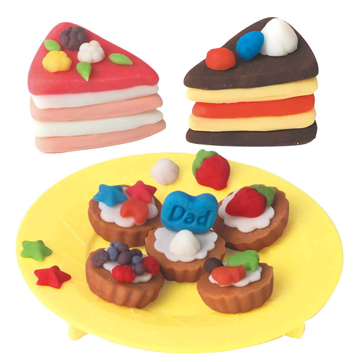 ねんど ケーキ屋さんセット 4色入 おもちゃ （ 粘土 こむぎ