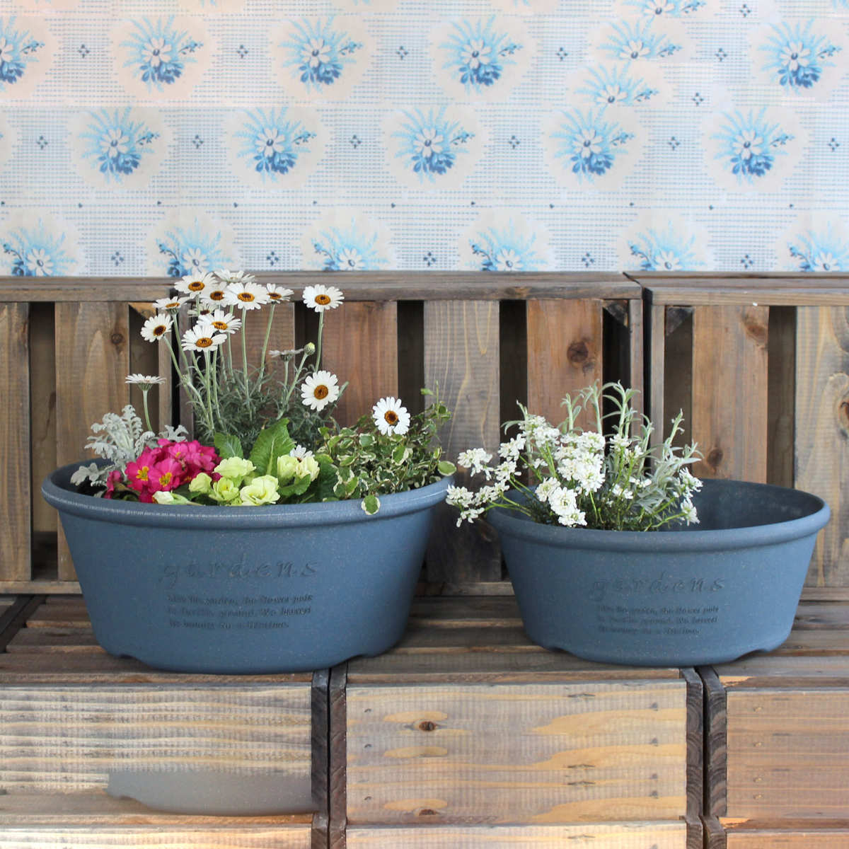 八幡化成 プランター エコプランター浅型 直径36.3cm 木粉入り