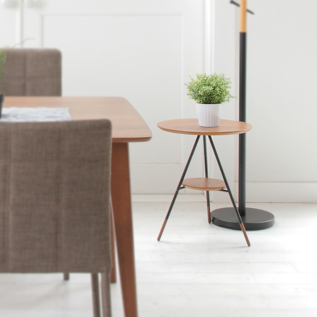 あずま工芸 サイドテーブル 高さ50cm オーレ 木製 （ 丸 テーブル