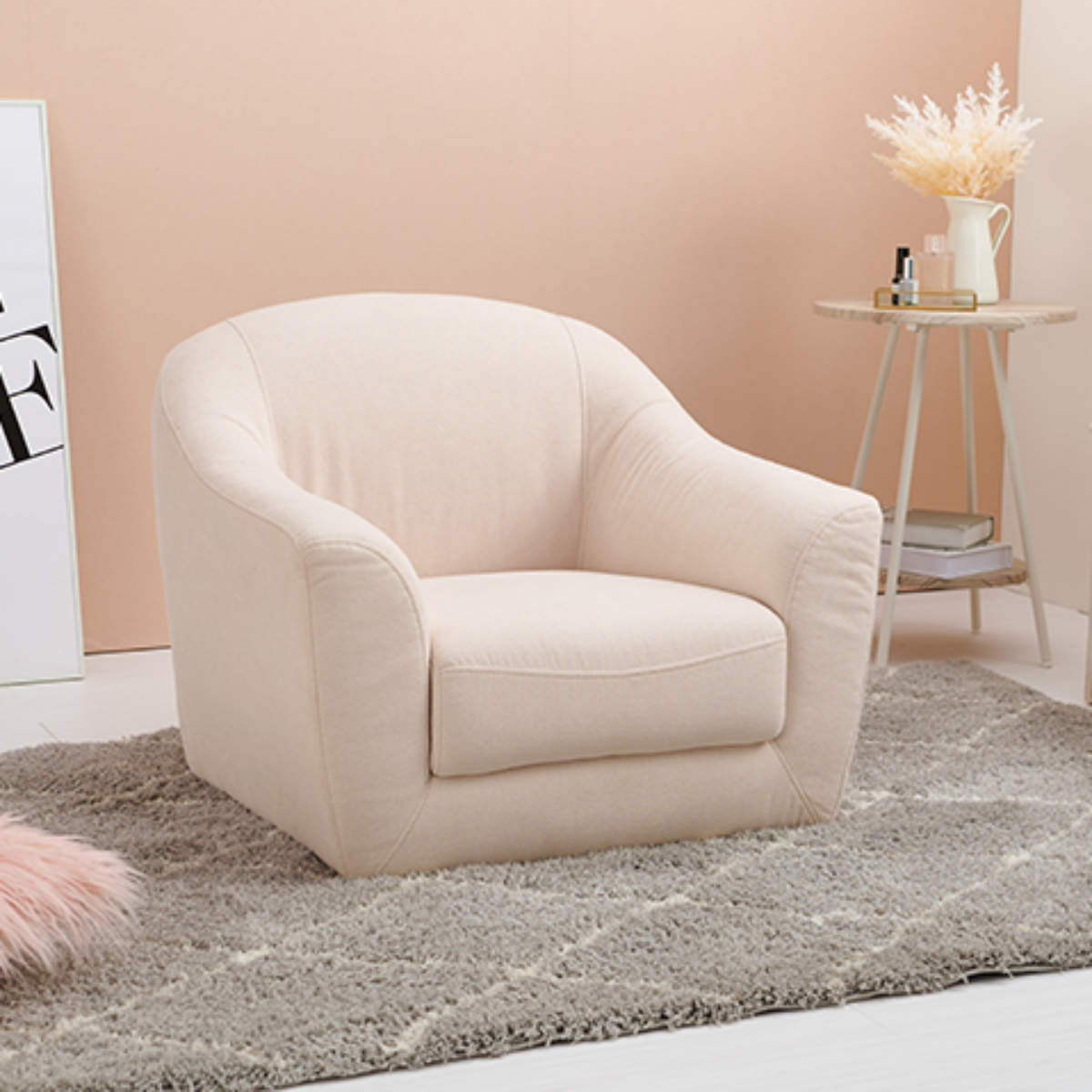 HAGiHARA（萩原） ソファ 幅70cm 一人掛け 肘掛け ファブリック （ 1人