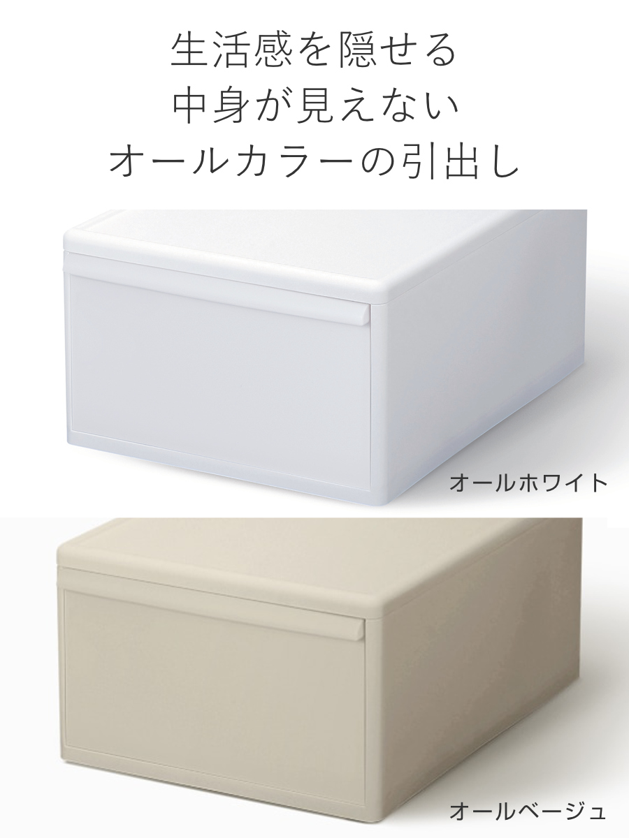 Like-it - 納める入れもの 同色3個組 組み合わせて使える納める入れもの 広広としたL （ 納める 可塑性物質 抽き出し 幅34×奥ふかさ46.5×高さ28糎 日本製 押し入れ ）