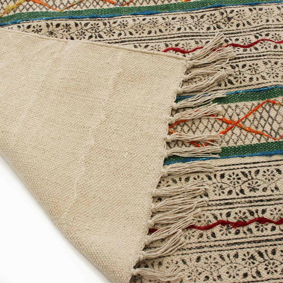 ラグ ガルファブリック 刺繍 90×150cm （ カーペット 絨毯 マット 