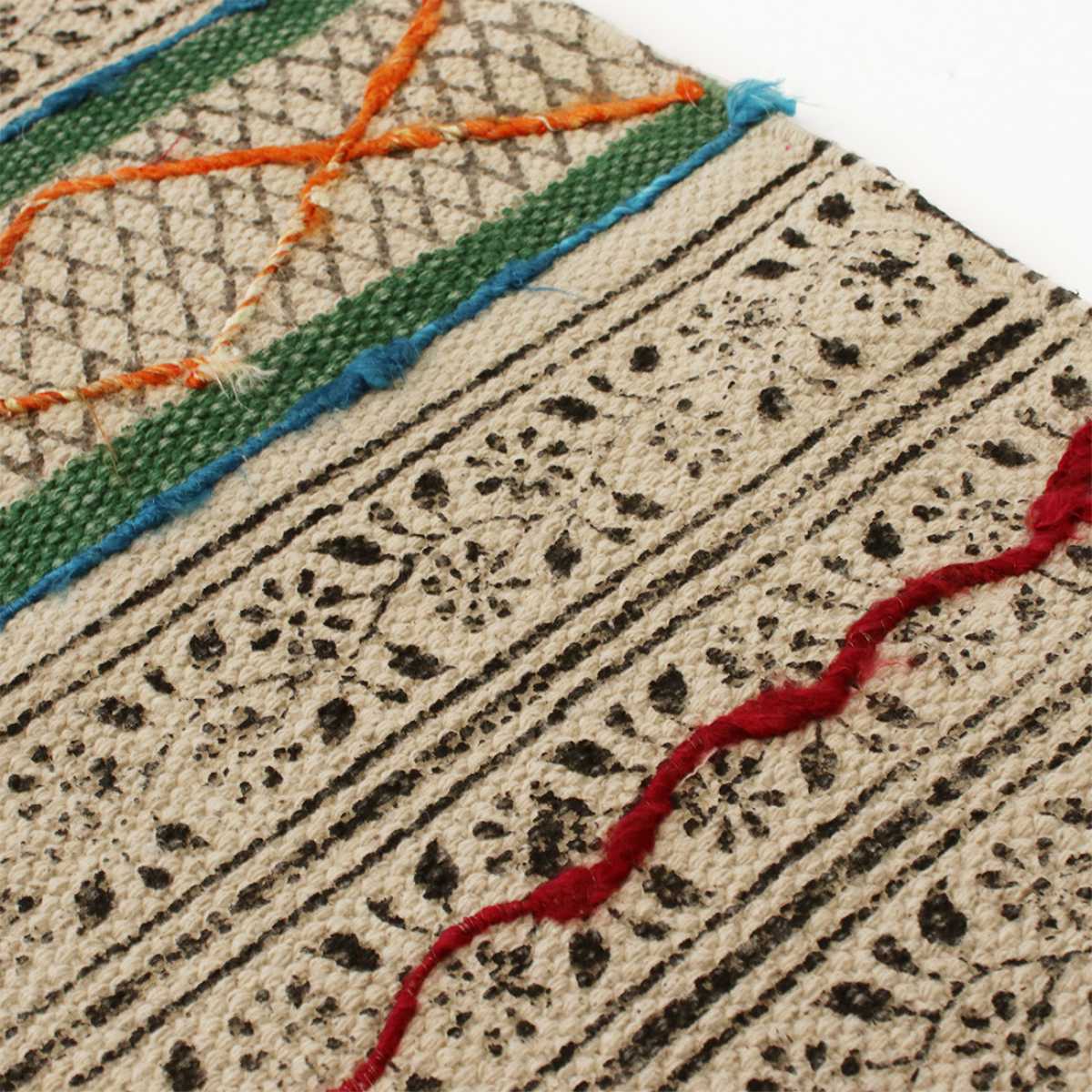 ラグ ガルファブリック 刺繍 90×150cm （ カーペット 絨毯 マット 
