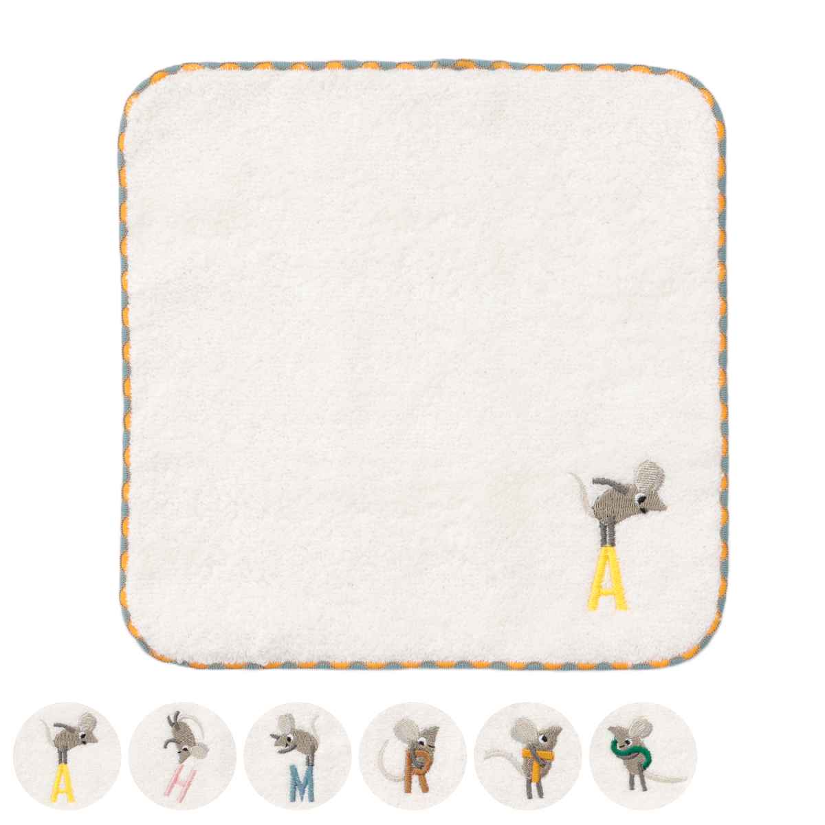ウェーブ ハンドタオル フレデリック イニシャル 20×20cm （ 手拭き 