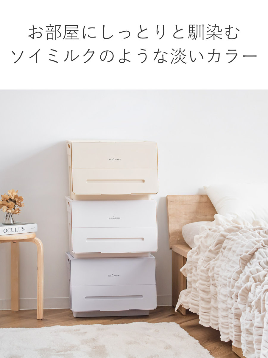 SANKA（サンカ） 収納ボックス 3個セット 前開き 幅45×奥行34×高さ31cm