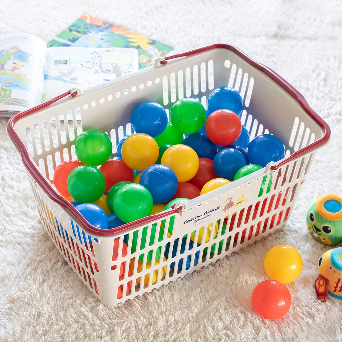 錦化成 バスケット おさるのジョージ ショッピング10 レジかご （ カゴ