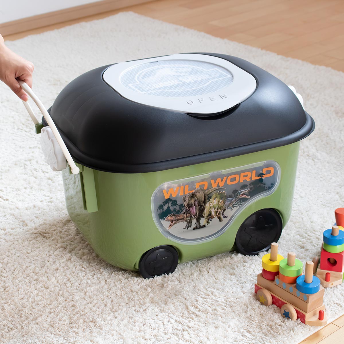 錦化成 おもちゃ箱 ジュラシック・ワールド 窓付きおもちゃ箱