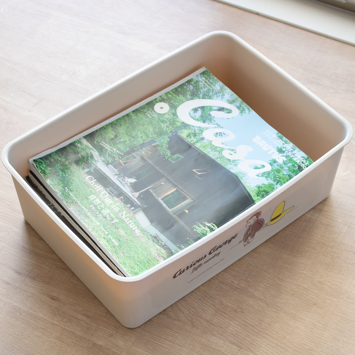 錦化成 収納ボックス 幅38×奥行27×高さ12cm おさるのジョージ コレクト