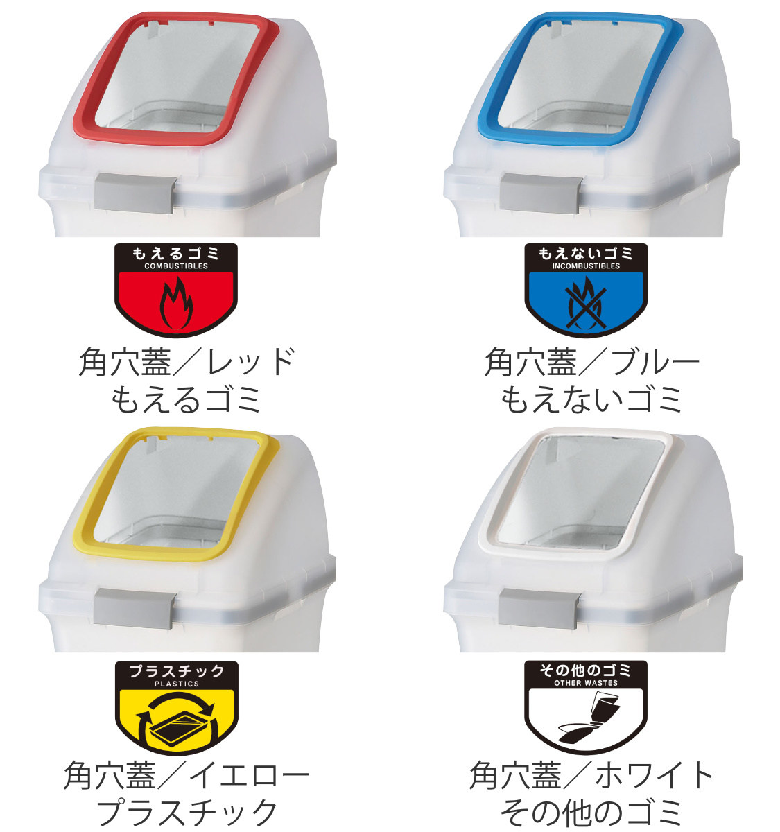 山崎産業 分別ゴミ箱 角穴蓋 丸穴蓋 リサイクルトラッシュSKL-70専用