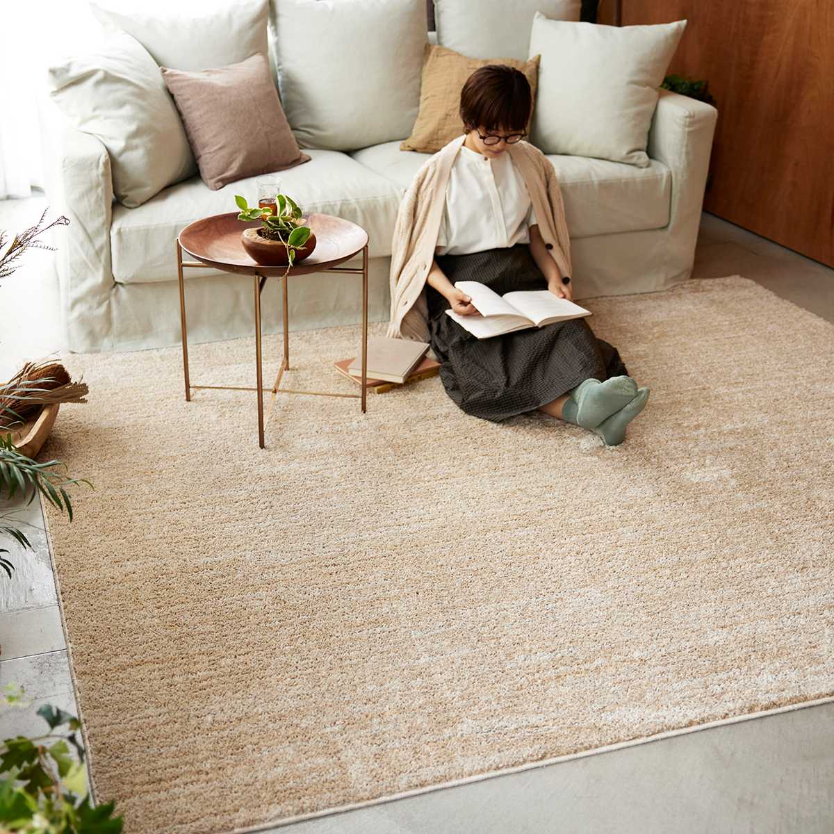 スミノエ ラグ エクリュ 130×190cm 洗える （ カーペット 絨毯 マット
